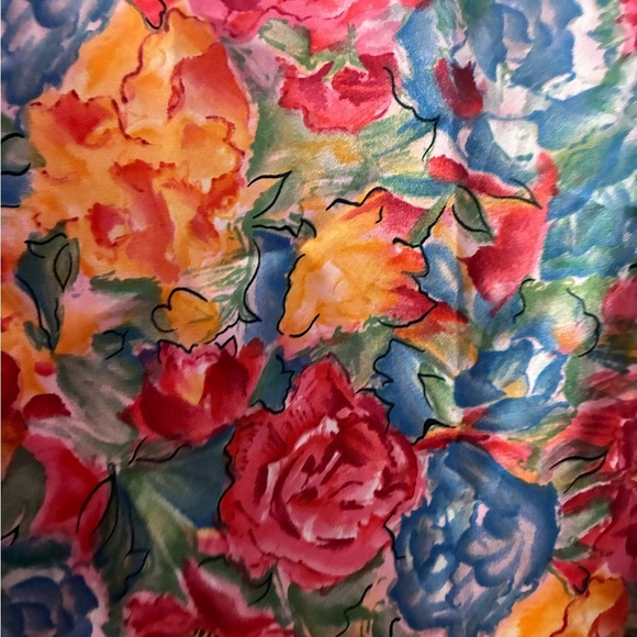 Vanity Fair Multicolor All Over Floral Print Satin Robe M - Picture 9 of 12